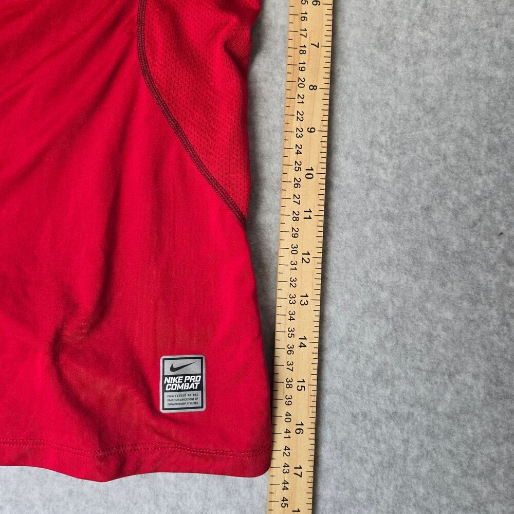 Nike Pro Combat Short Sleeve Compression Shirt Red Men's Medium - Picture 6 of 7